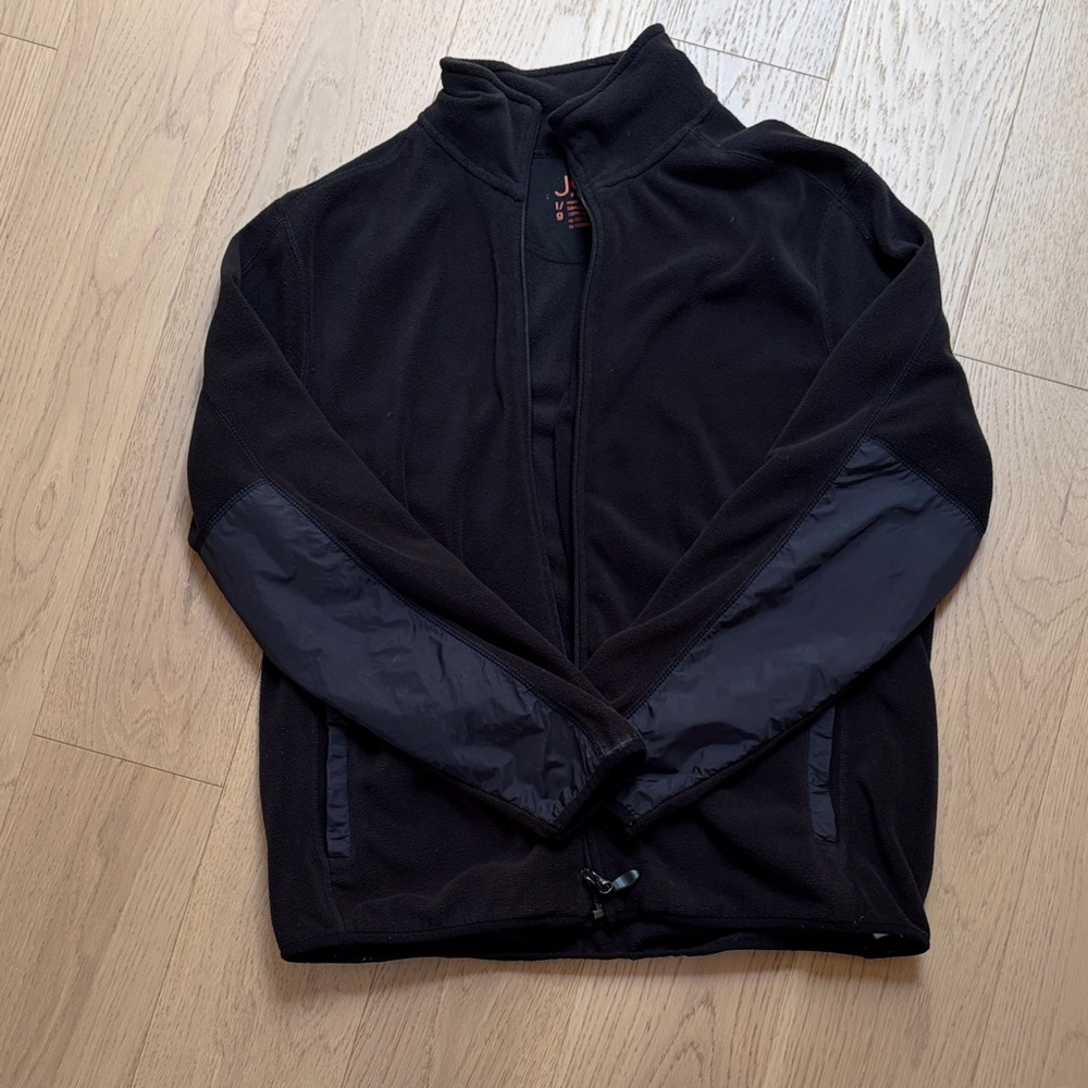 Joe Fresh Black Lightweight Fleece Jacket with Reinforced Sleeve Panels
